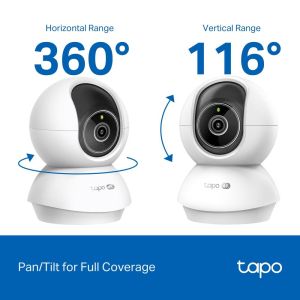 Домашна охранителна WiFi камера TP-Link Tapo C250, Pan/Tilt