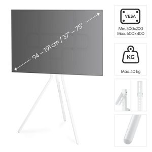 Стойка за TV Easel Design , до 191см / 75"/, до 40кг, бял