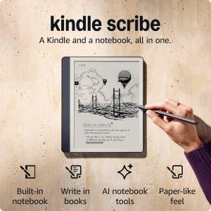 Amazon Kindle Scribe (2024) четец 16GB - 10.2" - с Premium Pen, тъмно сив