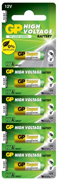 Алкална батерия GP 12 V /5бр./pack цена за 1 бр. батерия/ за аларми А27