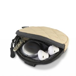 HAMA Калъф за слушалки и аксеосари, с кука тип карабина, кръгла, бежова