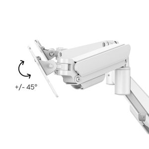 HAMA Стойка за 2 мониторa за бюро, 17"-35", регулируема, газова пружина, бял
