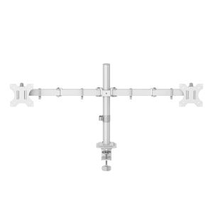 HAMA Стойка за 2 монитора за бюро, регулируема, 13" - 35", 12 кг, Бял