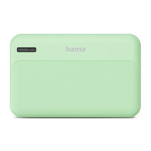HAMA Външна батерия "Pocket 10", 10000 mAh, Изходи: 2x USB-A, зелена