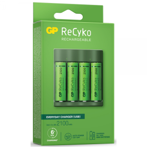 Зарядно у-во GP BATTERIES B421  210AAHCE-EB4+4 AA NiMH 2100mAh 