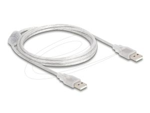 Кабел Delock USB-A мъжко - USB-A мъжко 1.5 m, прозрачен