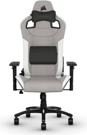 Геймърски стол Corsair T3 RUSH - Fabric Grey/White