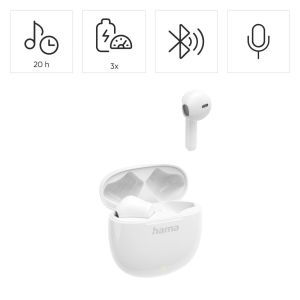 Hama Блутут слушалки "Action One", TWS, Earbuds, бял