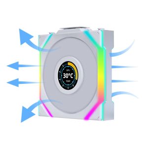 Вентилатор Lian Li UNI FAN SL Wireless LCD Reverse Blade ARGB PWM - 120 mm Бял