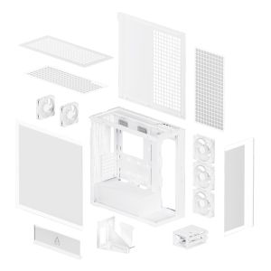 Кутия за компютър Arctic Xtender VG - White Mid-Tower