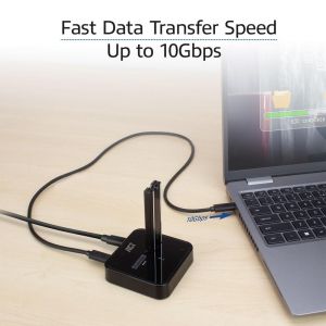 Двойна SSD докинг станция, ACT M.2 NVMe/PCIe за клониране, USB-C 3.2 Gen2, 10 Gbps