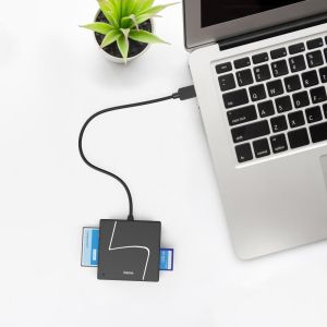 HAMA Четец за карти USB, USB-A, с USB-C адаптер, USB 3.2 Gen1, SD/micro-SD/CF/MS