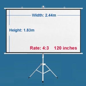 Екран на стойка  ESTILLO 244 х 183 см,120", бял, с черна рамка, 4:3, 11 кг