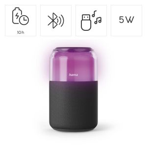 HAMA Блутут колонка "Can Speaker" 5 W, 4 LED режима на осветление