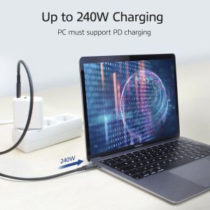 Кабел ACT USB-C - USB-C, 0.8 м / USB4, 40Gbps, 240W, сертифициран USB-IF