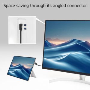 ACT Кабел USB-C 10Gbps, 60W, 0.5м, конектори на 90° up/down angled