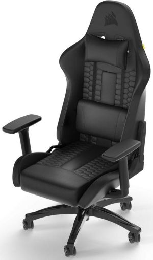 Геймърски стол Corsair TC100 RELAXED - Leatherette Black/Black