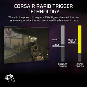 Геймърскa механична клавиатура Corsair Vanguard Pro 96 Hall Effect - Hyperdrive Magnetic Switch