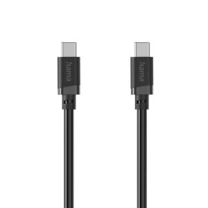 HAMA Кабел USB-C мъжко– USB-C мъжко, 60 W, 1 m, черен