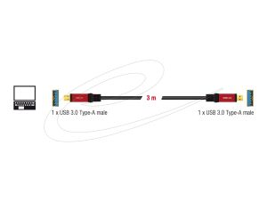 Delock Cable USB 3.0 Type-A male > USB 3.0 Type-A male 3 m metal