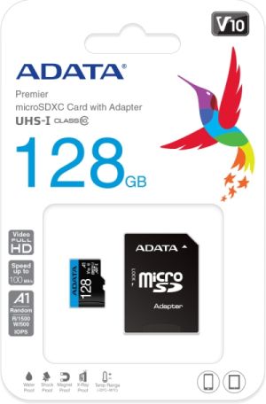 Памет ADATA 128GB MicroSDXC UHS-I CLASS 10 (with adapter)