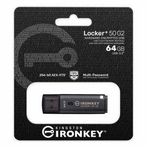 USB памет KINGSTON IronKey Locker+ 50 G2 - 64GB, XTS-AES 256-bit