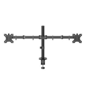 HAMA Стойка за 2 монитора за бюро, регулируема, 13" - 35", 12 кг, Черна