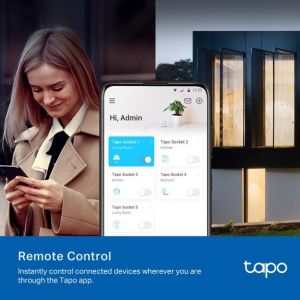 TP LINK TAPO P100 Смарт контакт 10A, 2300W, 2.4Ghz, задаване на график, таймер