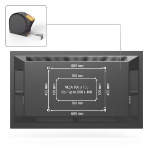 Стенна стойка за TV, 229 см (90") до 50 кг, защита от кражба