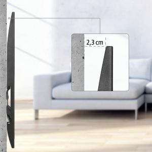 Стенна стойка за TV, FIX, черна, 600x400, 190 cm (75"), 220813