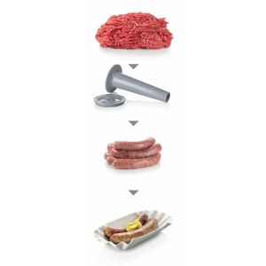 Месомелачка Bosch MFW67440, Meat mincer, ProPower 2000W, 3,5 kg/min, nr. 8, 3 sieves, kebbe attachment, shredder with 2 drums, reverse function