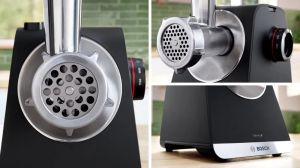 Месомелачка Bosch MFWS660B, SER6, Meat mincer - MultiPower 2100 W, Planetary gearbox, 3,5 kg/min, kebbe attachment, sausage attachment, fruit press attachment, shredding attachment, reverse function, Black