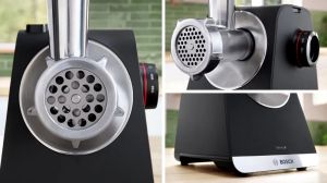 Месомелачка Bosch MFWS640B, SER6, Meat mincer - MultiPower 2100 W, Planetary gearbox, 3,5 kg/min, kebbe attachment, sausage attachment, shredding attachment, reverse function, Black
