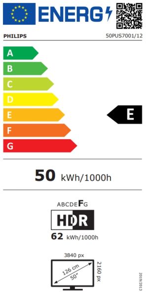 Телевизор Philips 50PUS7001/12, 4K UHD LED, 3840 x 2160p, 60Hz, DVB-T/T2/T2-HD/C/S/S2, Natural Motion, Perfect Pixel UHD, HDR 10+, Dolby Atmos, Titan OS, 3*HDMI, 2*USB, VRR, AirPlay 2, WiFi 5, BT 5.4, 20 W RMS