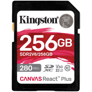 Kingston 256GB SDXC Canvas React Plus SDXC UHS-II 280R/150W U3 V60
