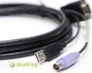 Mixed major brands KVM VGA Male to VGA with USB + PS/2 Male Cable