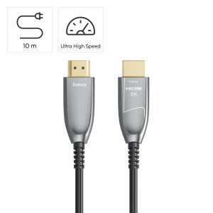 HAMA Оптичен HDMI кабел, ултра високоскоростен, AOC, сертифициран, 8K, алуминий, 10 м