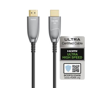 HAMA Оптичен HDMI кабел, ултра високоскоростен, AOC, сертифициран, 8K, алуминий, 10 м