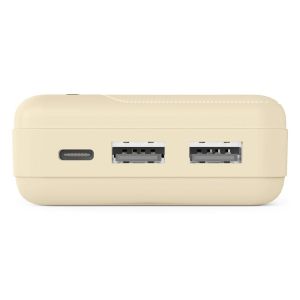 HAMA Външна батерия "Pocket 20", 20000 mAh, Изходи: 2x USB-A, бежов