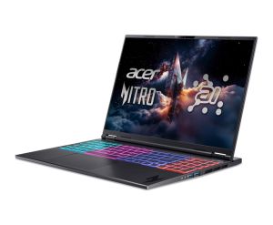 Лаптоп Acer Nitro 16S AI, AN16S-61-R28Q , AMD Ryzen AI 9 365 (up to 5.0Ghz, 24MB), 16" WQXGA (2560x1600)IPS 180Hz, 1*16GB DDR5 (1 slot free), 1024GB PCIe NVMe SSD, GeForce RTX 5070 8GB GDDR7, WiFi 6E, BT 5.3, No Os, Black