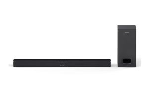 Аудио система Sharp Soundbar HT-SBW110, SLIM 180W 2.1 Wired Subwoofer, HDMI & BLUETOOTH, wireless music streaming, HDMI ARC/CEC, 3.5mm Aux-in, Digital Optical Audio Input, Matt black