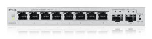 Суич ZyXEL GS-1200-10, V3, Управляем, 8 портов, 10/100/1000 с 2Gbe Uplink