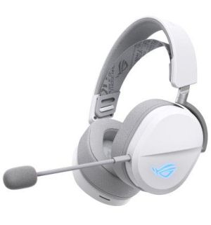 Геймърски безжични слушалки ASUS ROG Pelta White - USB-C, Aura Sync RGB