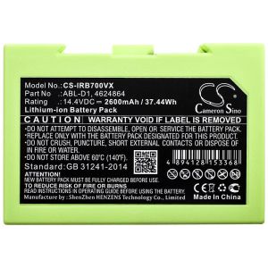 Батерия за прахосмукачка iRobot 5150, 7150, Roomba e5, Roomba i8 4624864  LiIon 14,4V 2600mAh CAMERON SINO