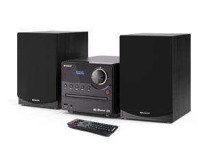 Аудио система Sharp Audio Systems XL-B517D(BK), HI-FI MICRO SYSTEM, 45W total max power output, DAB+ and FM tuner with RDS, Bluetooth v5.0, CD player, USB playback, 3.5mm Aux-in / line-in, Headphone jack, wooden speaker, Black