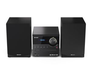 Аудио система Sharp Audio Systems XL-B517D(BK), HI-FI MICRO SYSTEM, 45W total max power output, DAB+ and FM tuner with RDS, Bluetooth v5.0, CD player, USB playback, 3.5mm Aux-in / line-in, Headphone jack, wooden speaker, Black