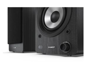 Аудио система Sharp Audio Systems CP-SS30(BK), Hifi Systems BOOKSHELF SPEAKERS 60W (2 x 30W) RMS 2, Bluetooth v5.0, USB playback, MP3 Audio decoder, RCA L/R In, 3.5mm Aux-in / line-in, Digital optical-in, Wooden speaker, Black