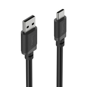 HAMA Кабел USB-A - USB-C, 2 м, черен