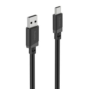 HAMA Кабел USB-A - USB-C, 2 м, черен