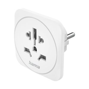 Travel Adapter тип E и F, 3-пинов, универсален, от цял ​​свят към Европа, бял